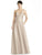 Alfred Sung - D750 V-Neck Sateen Twill A-Line Gown In Neutral