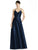Alfred Sung - D750 V-Neck Sateen Twill A-Line Gown In Blue