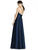 Alfred Sung - D750 V-Neck Sateen Twill A-Line Gown In Blue