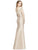 Alfred Sung - D751 Off Shoulder High Slit Trumpet Gown In Neutral