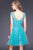 Shail K - 21268 Illusion Bateau Cap Sleeve Dress In Blue
