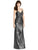 After Six - 6784 Sequined Sleeveless V-Neck Dress In Silver