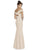 Dessy Collection - 3012 Crepe Off-Shoulder Trumpet Dress In Neutral