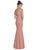 Dessy Collection - 3012 Crepe Off-Shoulder Trumpet Dress In Pink