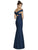 Dessy Collection - 3012 Crepe Off-Shoulder Trumpet Dress In Blue