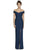 Dessy Collection - 3012 Crepe Off-Shoulder Trumpet Dress In Blue