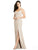 Dessy Collection - 3013 Crepe Sleeveless V-neck Trumpet Dress In Neutral