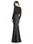 Dessy Collection - 3014 Long Sleeve Lace and Crepe Dress In Black
