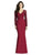 Dessy Collection - 3014 Long Sleeve Lace and Crepe Dress In Red