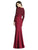 Dessy Collection - 3014 Long Sleeve Lace and Crepe Dress In Red