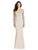 Dessy Collection - 3014 Long Sleeve Lace and Crepe Dress In Neutral