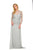 Nox Anabel 5096 Lace Jewel Neck A-line Dress in Silver