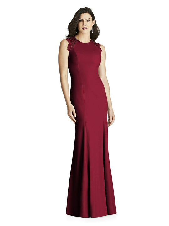 Dessy Collection - 3015 Sleeveless Lace and Crepe Dress In Red