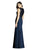 Dessy Collection - 3015 Sleeveless Lace and Crepe Dress In Blue