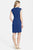 Donna Ricco - 8187978P Twisted Front Cowl Dress in Blue
