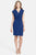 Donna Ricco - 8187978P Twisted Front Cowl Dress in Blue