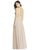 Dessy Collection - 3017 Scalloped Lace Bodice Halter Long Gown In Neutral