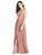 Dessy Collection - 3019 Vneck Crisscross Back Chiffon Dress In Pink