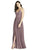 Dessy Collection - 3019 Vneck Crisscross Back Chiffon Dress In Brown