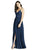 Dessy Collection - 3019 Vneck Crisscross Back Chiffon Dress In Blue