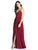 Dessy Collection - 3019 Vneck Crisscross Back Chiffon Dress In Red