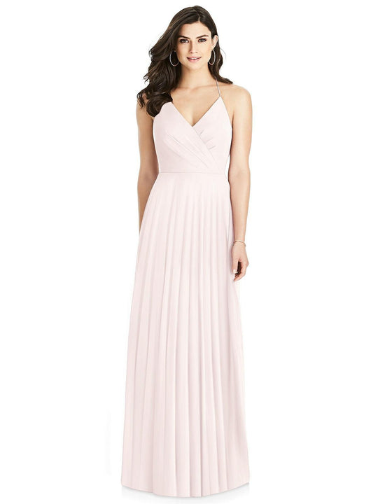 Dessy Collection - 3021 Sleeveless V-neck Lux Chiffon A-line Dress In Pink