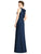 Jy - Jenny Yoo - JY540 Flounce Ribbon Back V-Neck Long Gown In Blue