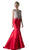 Cinderella Divine - 8990 Jewel Beaded Illusion Bodice Mermaid Gown In Red