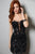 Jovani - 89930A Strapless Plunging Lace Short Dress in Black and Silver
