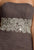 89933 Jeweled Ruched Semi-Sweetheart Sheath Dress
