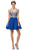 Dancing Queen - 8997 Crystal Beaded V-Neck Chiffon Prom Dress In Blue