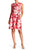 Taylor - 9793M Cap Sleeve Aquarelle Rose Print Dress In Pink and Floral