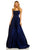 Sherri Hill - 52457 Scoop Strappy Bandeau A Line Dress In Blue