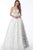 Jovani - 62382 Strapless Feathered Skirt A-line Dress In White