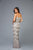 Scala - 48934 Embellished Fringed Sheath Evening Dress In Gray and Silver