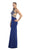 May Queen - Crisscrossed Cutout Jeweled Sheath Prom Gown