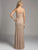 Lara Dresses - Bedazzled V-neck Sheer Overlay Long Sheath Gown 33026 In Neutral