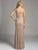 Lara Dresses - Bedazzled V-neck Sheer Overlay Long Sheath Gown 33026 In Neutral