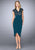 La Femme - 23124 Beaded Lace Ruched Dress In Green