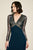 Tadashi Shoji - Sequin Embellished Long Sleeves Gown In Blue and Neutral