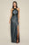 Tadashi Shoji - Metallic Halter Neckline Long Dress In Gray
