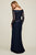 Tadashi Shoji - Sequin Embellished Off-Shoulder Dress In Blue
