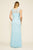 Tadashi Shoji - Laced V-Neck Waistband Column Dress In Blue and White
