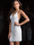 Scala - 48782 Fitted String Strapped Sequin Cocktail Dress In White