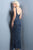 Scala - 48784 Sequin Bateau Sheath Dress in Blue