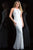Scala - 48786 Bedazzled Illusion Halter Sheath Dress in White