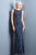 Scala - 48784 Sequin Bateau Sheath Dress in Blue