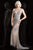 Scala - 48787 Beaded Illusion Jewel Sheath Dress in Brown and Silver
