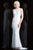 Scala - 48788 Illusion Scoop Neck Sequined Sheath Gown In White
