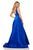 Sherri Hill - 52911 Sleeveless Deep V-neck A-line Dress In Blue